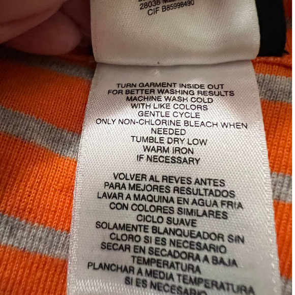 New Jones New York Sport Hoodie in Orange and Gray Stripes Size Medium Petite - Picture 5 of 6